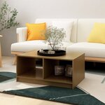 vidaXL Table basse marron miel 75x50x33 5 cm bois de pin massif