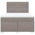 vidaXL Sommier à lattes de lit avec matelas Taupe 160x200 cm Tissu