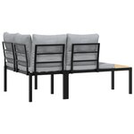 vidaXL Bancs de jardin avec coussins lot de 2 acier enduit de poudre