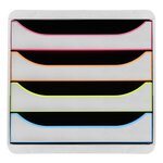 Exacompta Set de tiroirs de bureau Big-Box Black Office 4tiroirs Blanc