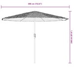 vidaXL Parasol de jardin avec mât en acier marron 388x388x248 cm