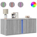 vidaXL Meuble TV mural avec lumières LED sonoma gris 80x31x35 cm