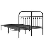 vidaXL Cadre de lit métal avec tête de lit noir 120x190 cm
