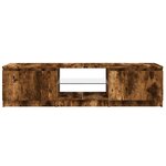 vidaXL Meuble TV avec lumières LED Chêne fumé 140x40x35 5 cm