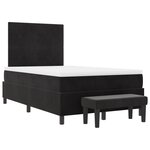 vidaXL Lit à Ressorts avec Matelas & Banc Noir 120x190 cm Velours