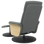 vidaXL Fauteuil de massage inclinable et repose-pieds gris foncé tissu