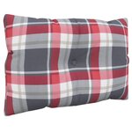 vidaXL Coussins de palette lot de 2 motif à carreaux rouge tissu