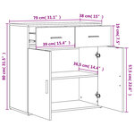 vidaXL Buffets 2 Pièces chêne fumé 79x38x80 cm bois d'ingénierie