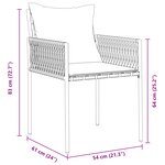 vidaXL Ensemble de 5 pièces de jardin marron avec coussins en poly rattan