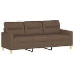vidaXL Ensemble de canapés 3 Pièces avec coussins Marron Tissu