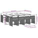 vidaXL Ensemble à manger de jardin et coussins 9 Pièces mélange beige