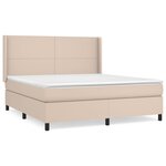 vidaXL Sommier à lattes de lit avec matelas Cappuccino 180x200 cm