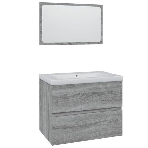 vidaXL Meubles de salle de bain Sonoma gris Bois d'ingénierie
