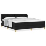 Lit à ressort vidaXL avec matelas Noir 180x200 cm Tissu