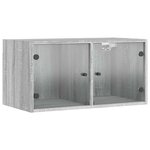 vidaXL Armoires murales portes vitrées 2 Pièces sonoma gris 68 5x37x35 cm