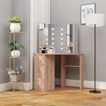 vidaXL Coiffeuse d'angle avec LED Chêne 111x54x141 5 cm