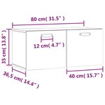 vidaXL Armoire murale blanc 80x36 5x35 cm bois d'ingénierie