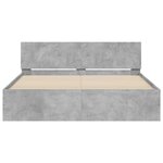 vidaXL Cadre de lit avec tête de lit gris béton 140x200 cm