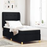Lit Box Spring vidaXL avec Matelas Noir 100x200 cm en Tissu