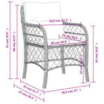 vidaXL Chaises de jardin avec coussins lot de 2 mélange beige rotin