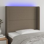 vidaXL Tête de lit à LED Taupe 83x16x118/128 cm Tissu