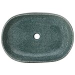 vidaXL Vasque à poser turquoise ovale 59x40x14 cm céramique