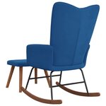 vidaXL Chaise à bascule avec repose-pied Bleu Velours