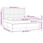 vidaXL Sommier à lattes de lit matelas et LED Taupe 160x200 cm Tissu