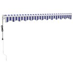 vidaXL Auvent rétractable automatique bleu et blanc 3x2 5 m