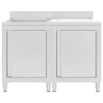 vidaXL Évier de cuisine commercial Acier inoxydable 120x60x96 cm