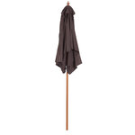 Parasol rectangulaire inclinable bois polyester haute densité 2L x 1 5l x 2 3H m chocolat