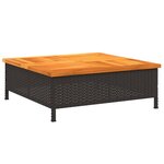 vidaXL Couvercle de base de parasol noir 70x70x25 cm résine tressée et acacia