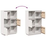 vidaXL Buffet haut Blanc 74x35x117 cm Bois massif de pin