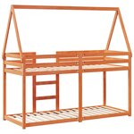 vidaXL Lit superposé avec toit cire marron 90x200cm bois de pin massif
