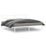 vidaXL Cadre de lit métal avec tête de lit blanc 200x200 cm