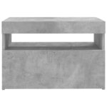 vidaXL Meuble TV avec lumières LED gris béton 60x35x40 cm