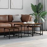 vidaXL Tables basses gigognes 3 Pièces chêne marron bois d'ingénierie