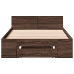 vidaXL Cadre de lit avec tiroir sans matelas chêne marron 100x200 cm