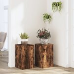 vidaXL Supports pour plantes 2 Pièces chêne fumé bois d'ingénierie