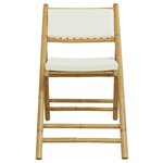 vidaXL Ensemble de bistro pliante 5 Pièces et coussins blanc crème bambou