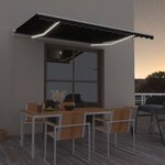 vidaXL Auvent manuel rétractable avec LED 450x300 cm Anthracite