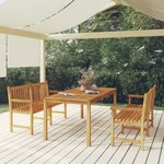 vidaXL Ensemble à manger de jardin 3 Pièces Bois de teck massif