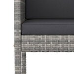 vidaXL Ensemble de bar de jardin 7 Pièces et coussins Résine tressée Gris