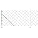 vidaXL Clôture en mailles de chaîne avec bride argenté 0 8x25 m
