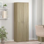 vidaXL Buffet haut chêne sonoma 60x35x180 cm bois d'ingénierie