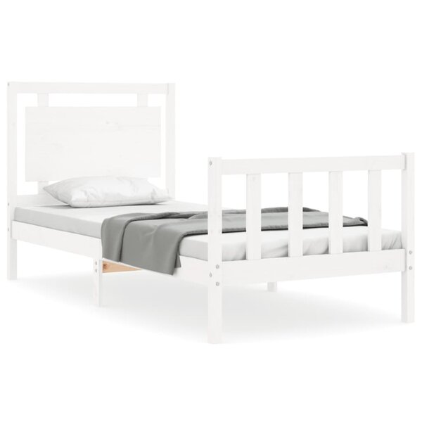 vidaXL Cadre de lit sans matelas blanc bois de pin massif