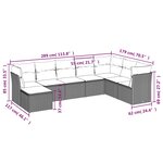 vidaXL Salon de jardin 8 Pièces avec coussins noir résine tressée