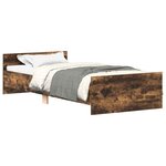 vidaXL Cadre de lit sans matelas chêne fumé 100x200 cm bois ingénierie