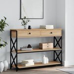 vidaXL Table console chêne sonoma 100x28x75 cm bois d'ingénierie