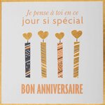 Carte anniversaire bougies dorées - draeger paris